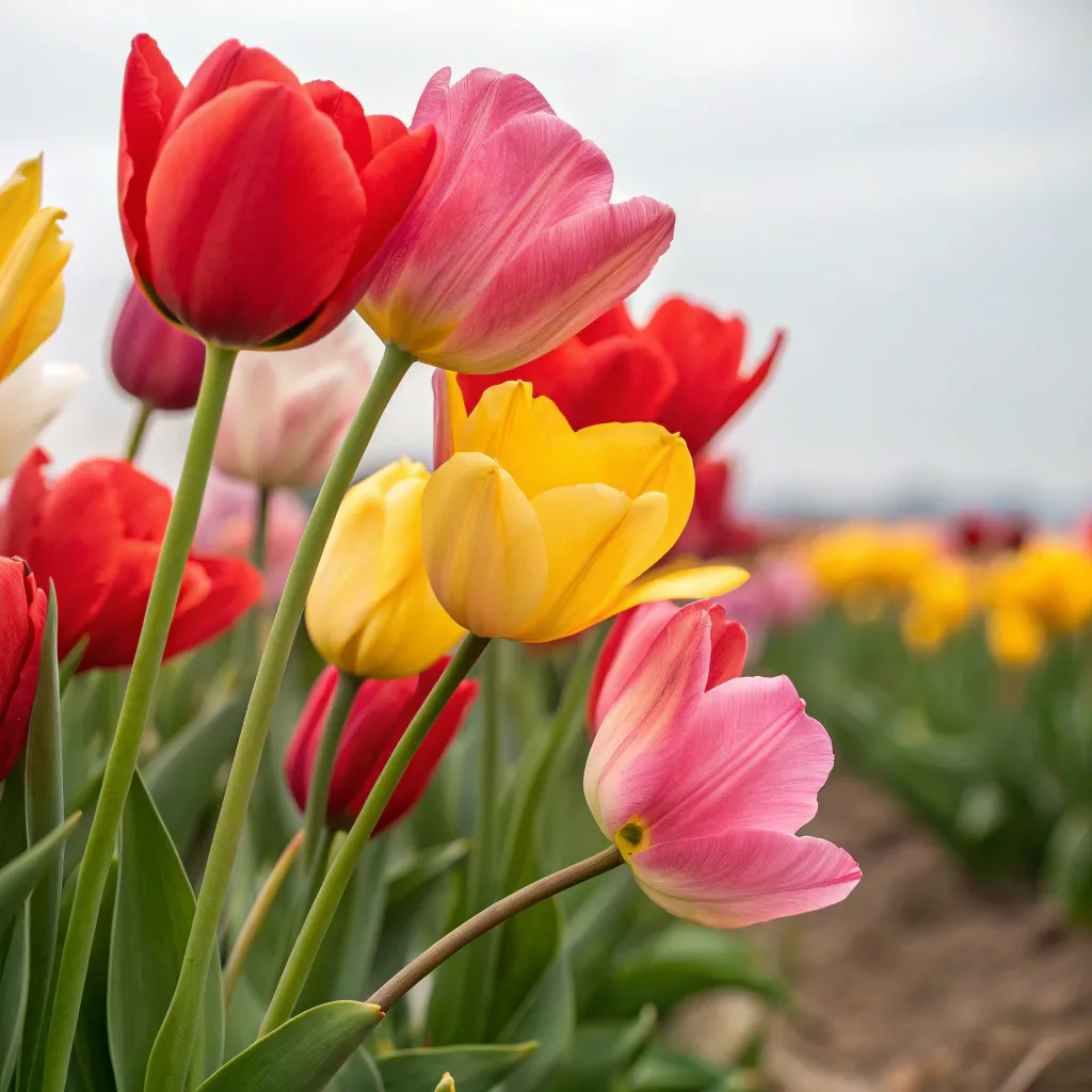 A vibrant set of tulips